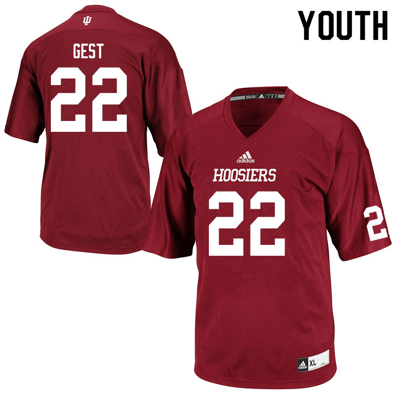 Youth #22 Cole Gest Indiana Hoosiers College Football Jerseys Sale-Crimson